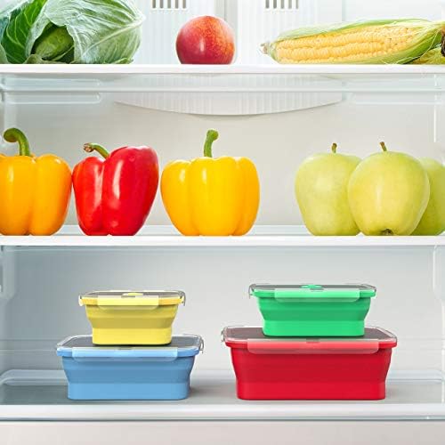 Vremi Silicone Food Storage Containers with BPA Free Airtight Plastic Lids