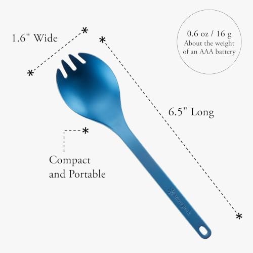 Snow Peak Titanium Spork for Outdoor Use, Portable and Durable, Blue