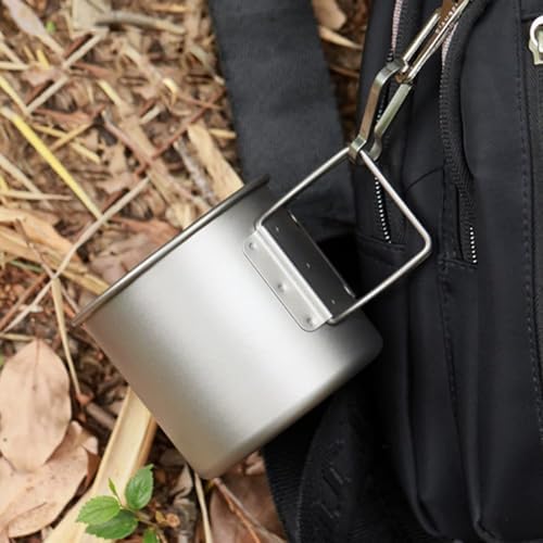 TOMSHOO 650ml/22oz Titanium Mug Camping Titanium Pot with Lid