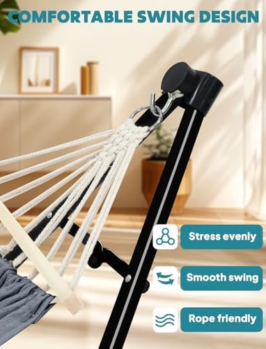 ANYOO 2-in-1 Hammock & Chair Stand with Collapsible Steel Frame & Carry Bag