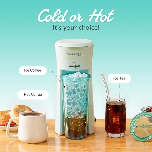 Elite Gourmet HyperChiller EHC824 Iced & Hot Coffee Maker, Mint