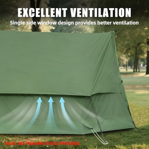 2 Person Trekking Pole Tent for Backpacking, Waterproof A-Frame (NO Poles)