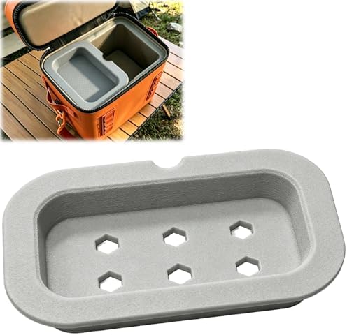 Top Tray Insert Cooler Organizer Storage Rack Compatible with Yeti Hopper Flip 12 Firm Material Lightweight Removable Food Divider for Camping Fishing Outdoor Travel Cooler Accessories (Holes)