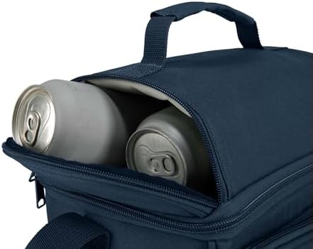 Carhartt Insulated 12 Can Two Compartment Lunch Cooler, Durable Fully-Insulated Lunch Box, Navy