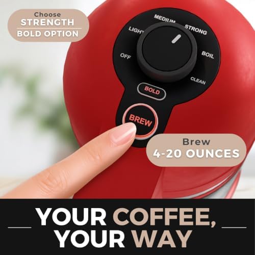 VINCI Micro Café Brewer Compact Coffee Maker for K-Cups & Grounds (Red)