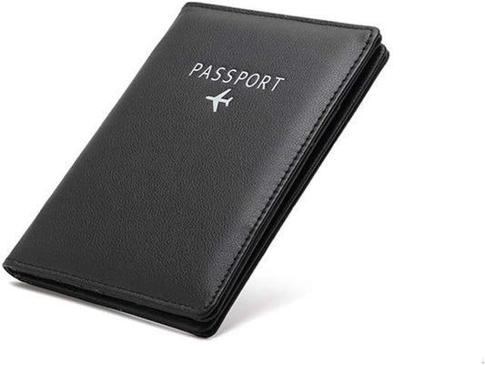 BAKUN Travel Wallet & Family Leather Passport Holder Cover RFID Blocking Travel Wallet, Leather Card Case, Travel Document Organizer Case(Black)