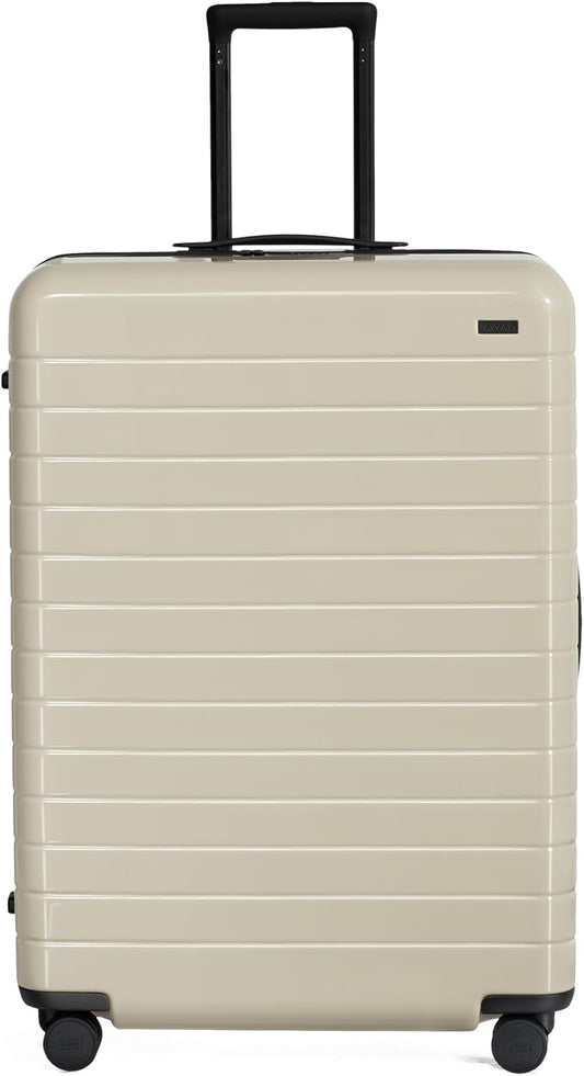 Away Large Checked Luggage, 29 Inch Hardside Suitcase with Spinner Wheels, Lightweight & Durable, TSA Lock, Salt White