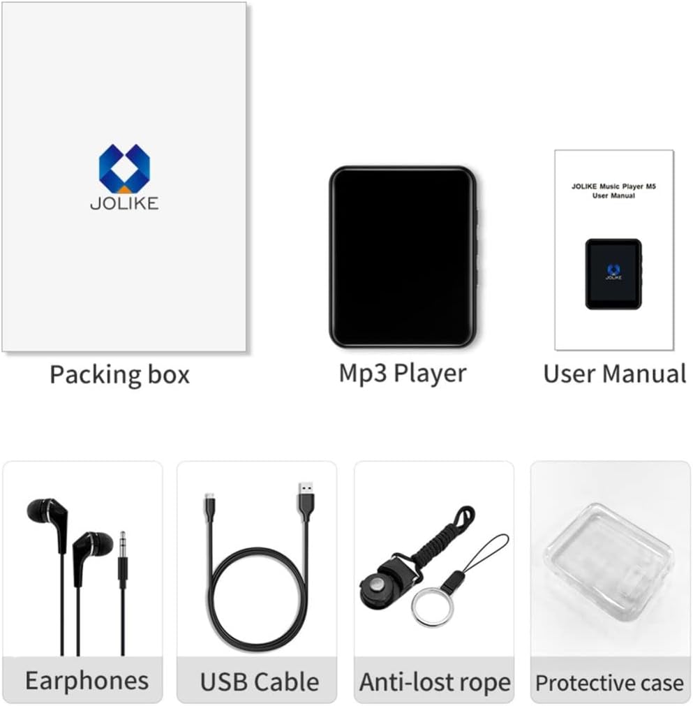 64GB MP3 Player Bluetooth 5.3 Touch Screen Music Player Portable mp3 Player with Speakers high Fidelity Lossless Sound Quality mp3 FM Radio Recording e-Book MP3 Player Support (128GB)