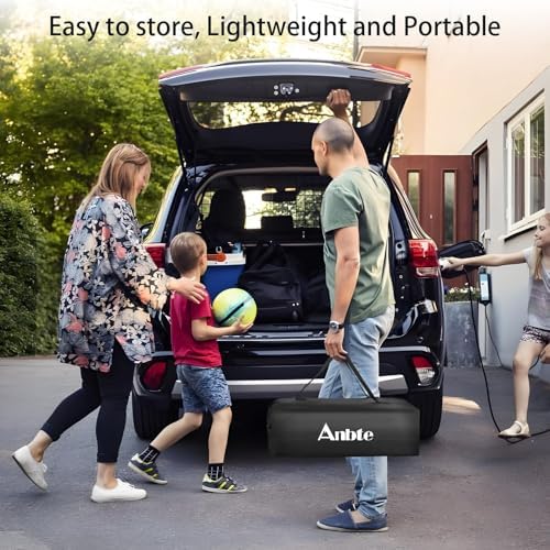 Anbte 3ft Aluminum Roll Top Folding Camping Table, Portable, 32”X16”, Black