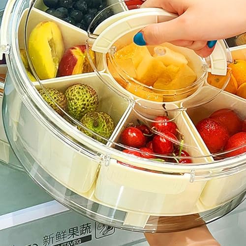 ljhnba Multi Compartment Food Organiser with Ice Retention Tray for Hiking Travel Fruit Snacks Organization Tool Camping Picnics Insulated Food Container