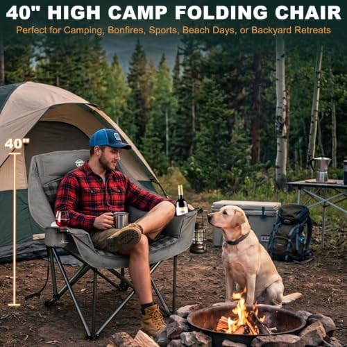 Oversized Camping Chairs for Adults Grey