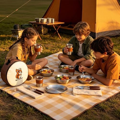 Camping Mess Kit, Stainless Steel Stylish Set