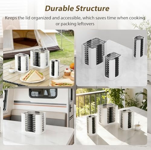 Lid Organizer for Rubbermaid Brilliance Nap-on Lids for 4.7/3.2/1.3/0.5 Cup