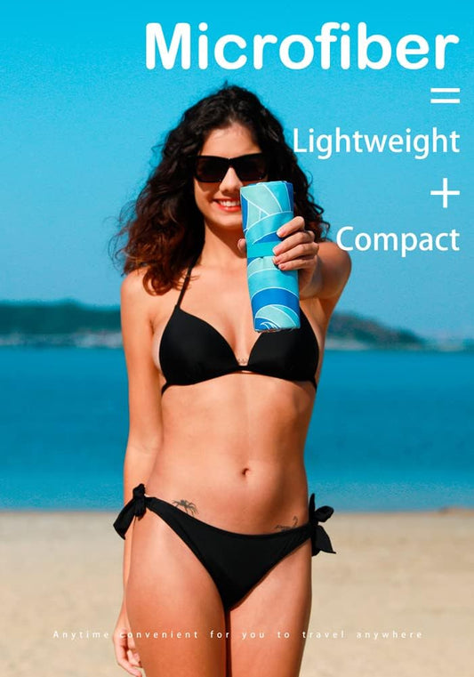 6 Pack Microfiber Lightweight Beach Towel Sand Free Quick Dry Absorbent Thin Compact Towels for Swimming Pool Camping Beach Accessories Large Easy Pack Travel Things for Vacation Essentials Gift