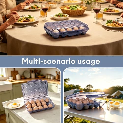15 Grid Egg Storage Box for Refrigerator Kitchen Camping RV