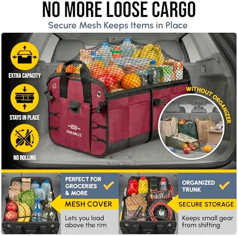 Large Modular Collapsible Car Trunk Organizer, Cherry