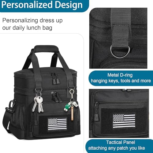 GLENKEY Tactical Lunch Box Men 22L Expandable Insulated Leakproof Cooler