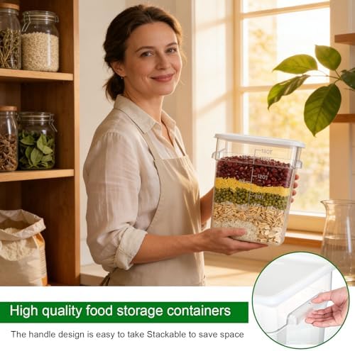 FoldTier 2 Pcs Square Food Storage Containers, White, 18 Qt