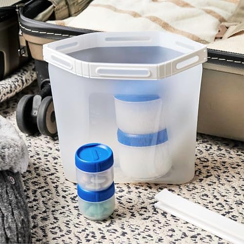 humangear STAX Stackable Containers, Small Tall, Clear/Orange