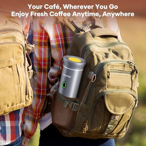 KEJECTOR Portable Coffee Maker Espresso Machine for Travel Nano Car Coffee Maker Compatible with Ground Coffee & NS Capsule for RV, Hiking Camping Office, Travel Espresso Maker Electric Coffee Machine