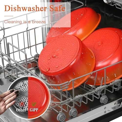 GIPP 11pcs Pots and Pans Set Non Stick, Nonstick Cookware Set Detachable Handle, Ceramic Pots for Cooking Non Stick with Removable Handle, RV Cookware Set for All Stoves, Orange Gradient