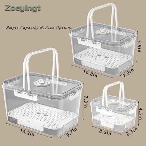 BPA-Free Stackable Clear Kitchen Organizer Bins - 3 Pack with Lids & Handles for Fridge, Pantry, and Cabinets - Ideal for Clutter-Free RV Camping Storage