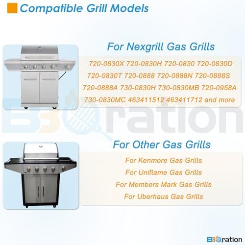 17" Grill Grates for Nexgrill 4-Burner 720-0830H 720-0783E Nexgrill Replacement Parts 5 Burner 720-0888N 720-0888 720-0697, Cooking Grate Grill Parts for Kenmore, Uniflame and More