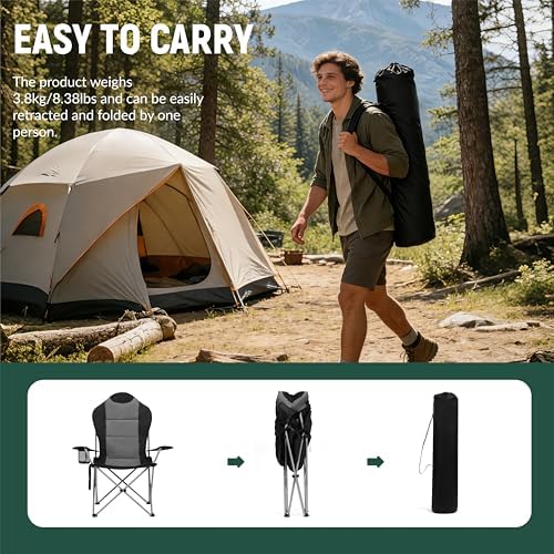 OUTSIDER High Back Camping Chair 2 Pack, 400lb Capacity