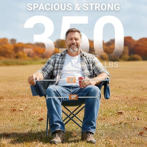 Portal Heated 32" Oversized Camping Chairs, Padded, 2-Pack, 350 lb Each