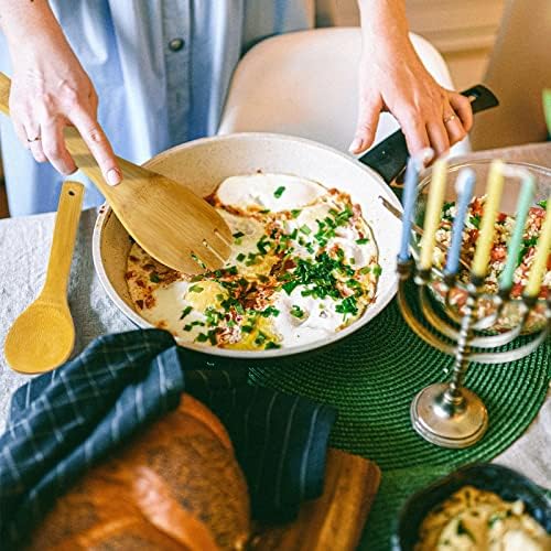 Eisinly 7-Piece Wooden Cooking Spoons, Natural Bamboo Utensil Set