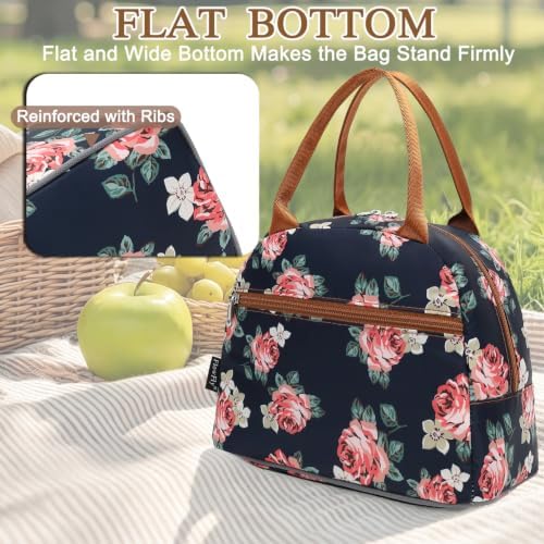 FlowFly Insulated Lunch Cooler Bag - Tote Bag Organizer for Women/Men, Rose