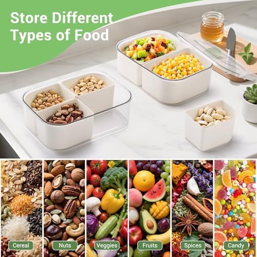 LUXEAR Small Snack Box Container 2 Pack, Dishwasher Safe&Freezer Safe