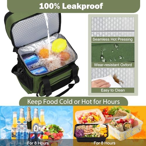 GLENKEY Tactical Lunch Box Men 22L Expandable Insulated Leakproof Cooler