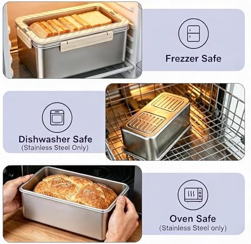 Bread Containers Corner Bread Box Keeper Food Storage Container, 2 Pack