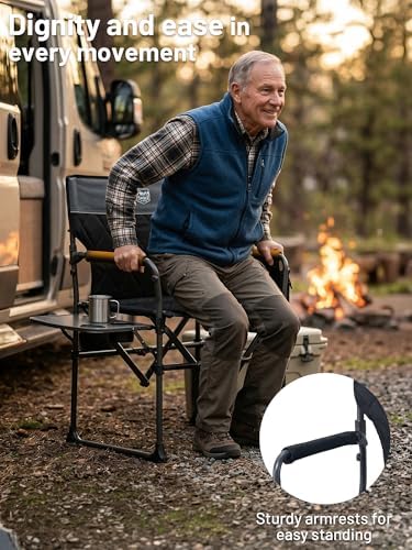TIMBER RIDGE 400lbs Heavy Duty Camping Chair Portable Directors Chair