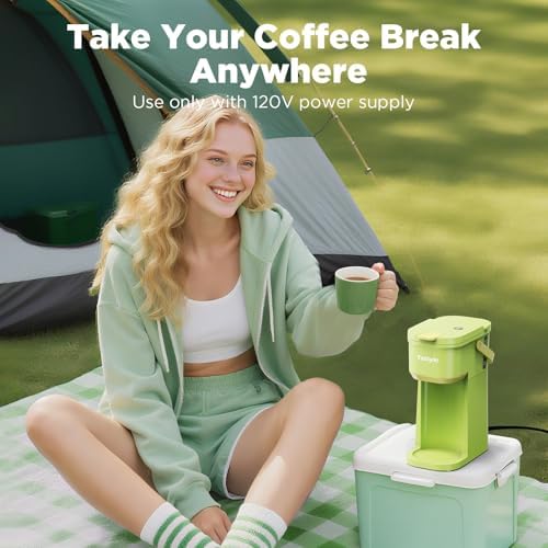 Tastyle Mini Single Serve Coffee Maker for K Cups and Grounds with Handle
