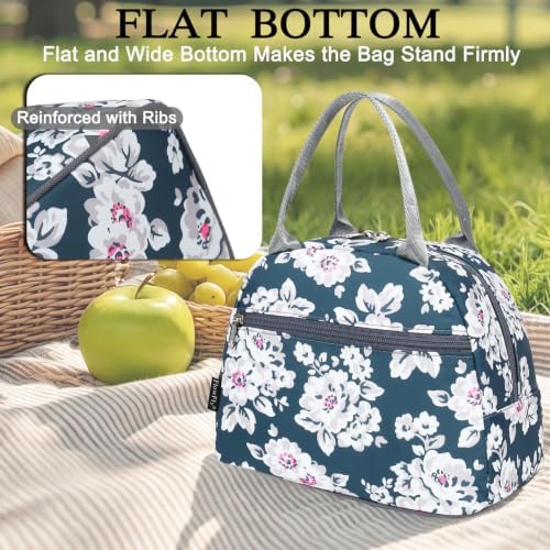 FlowFly Insulated Lunch Cooler Bag - Tote Bag Organizer for Women/Men, Plum