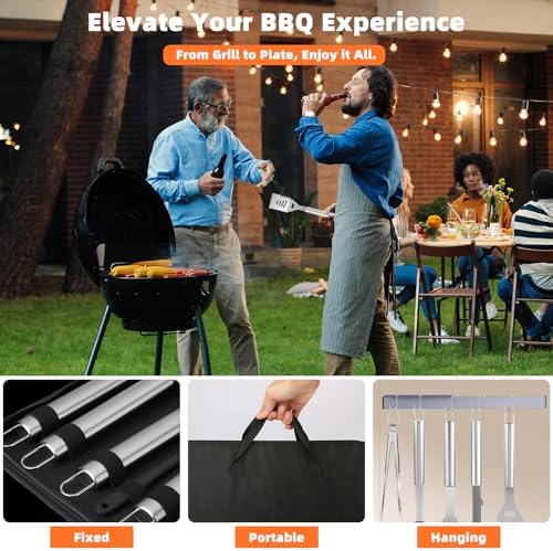 MUYFIO 32 Pcs BBQ Grill Accessories, Heavy Duty Grill Tools Set, BBQ Gifts
