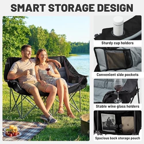 Youtanic Oversized Extra Large Double Padded Camping Chair up to 660lbs