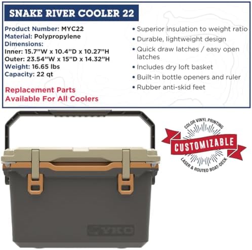 YUKON OUTFITTERS Snake River 22qt Lightweight Hard Cooler