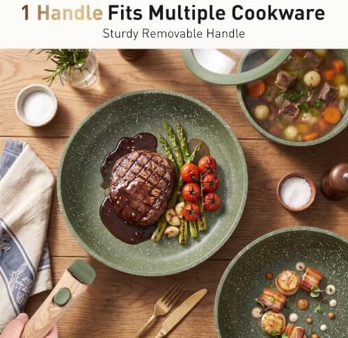 DishDelight Detachable Handle Camping Pots and Pans Set Non Stick