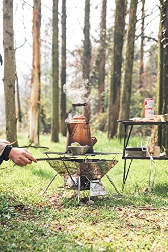 CAMPINGMOON Portable Fire Pit Grill 14 Inch Stainless Steel MT-2