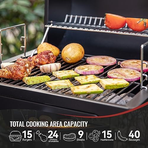 Royal Gourmet CD1519 Portable Charcoal Grill with Warming Rack, 303 Sq. In.