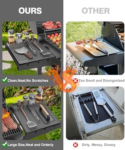 Silicone Grill Mat for Blackstone Griddle Accessories, 8-Slot Tool Mat