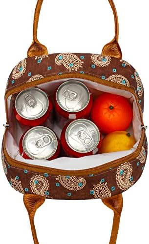 FlowFly Insulated Lunch Cooler Bag - Tote Bag Organizer for Women/Men, Cashew
