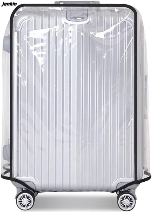 JenKin Luggage Protector Suitcase Cover PVC Waterproof Travel Suitcase Fits Most 20" to 30" (22" (15.0" L x 10.2" W x 21.7" H))