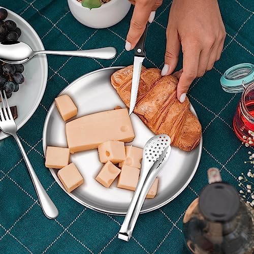 Camping Silverware Kit Cutlery Organizer Utensil Picnic Set Stainless Steel Plate Spoon Clip and Serrated Knife Wine Opener Fork Napkin Hiking - Camp Kitchen BBQ’s