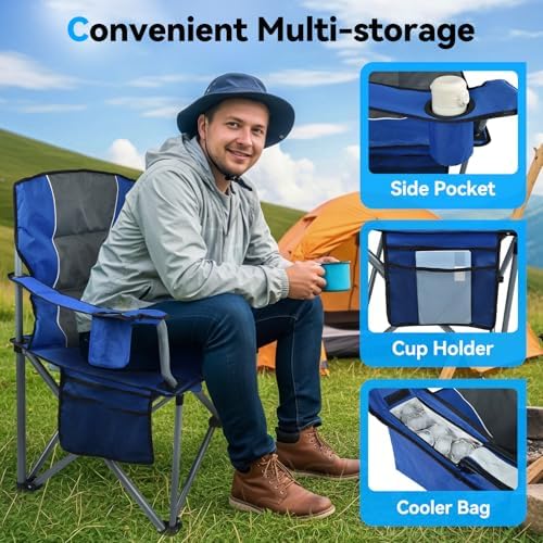 Outdoor Folding Camping Chairs 2 Pack Oversized Folding Chairs Heavy Duty