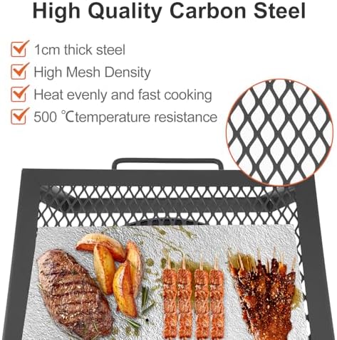 Odoland Portable Folding Charcoal Grills for Outdoor Cooking Bonfire BBQ