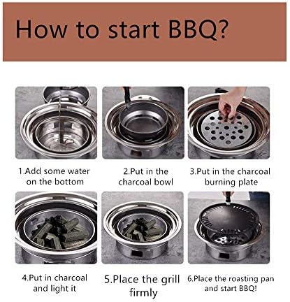 Primst Multifunctional Charcoal Barbecue Grill, Household Korean BBQ Grill, Portable Camping Grill Stove, Tabletop Smoker Grill